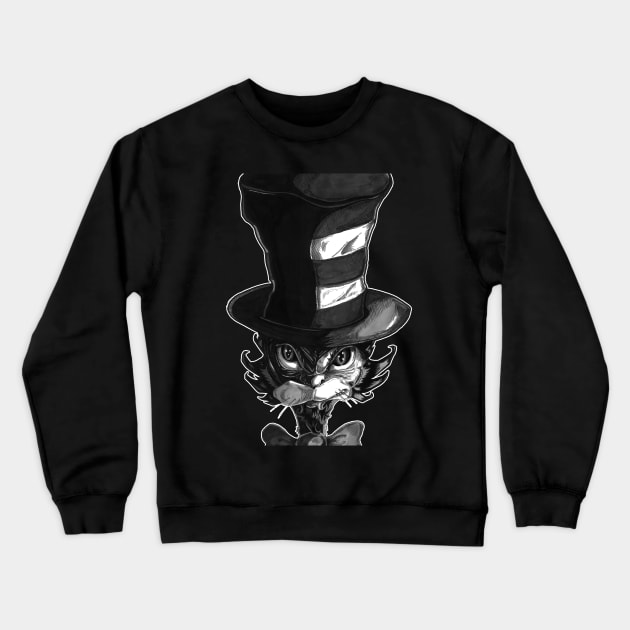 Cat In The Dark Crewneck Sweatshirt by SharpGraphix